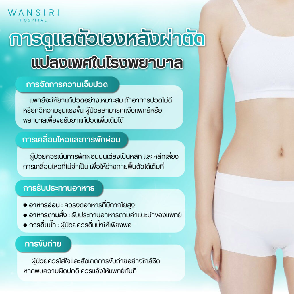 การดูแลหลังแปลงเพศ ในโรงพยาบาล