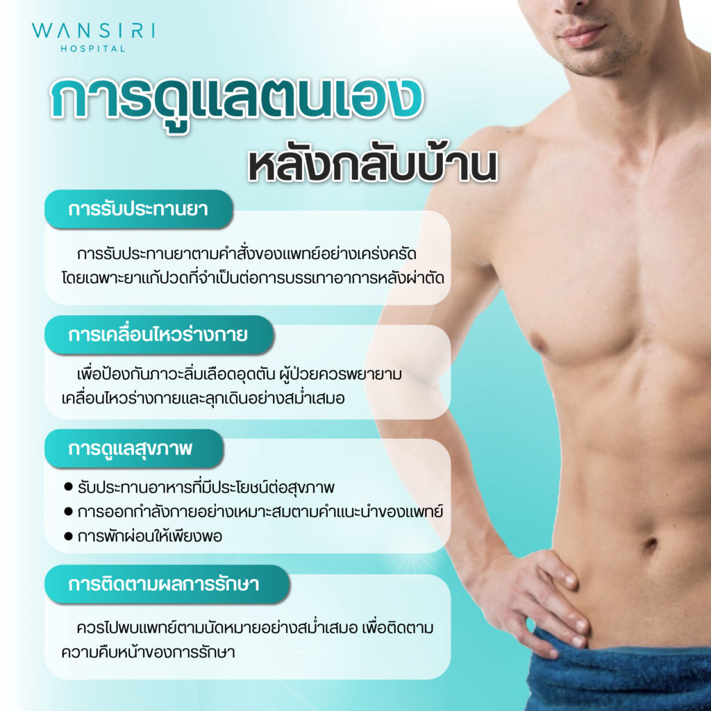 การดูแลหลังแปลงเพศ หลังกลับบ้าน
