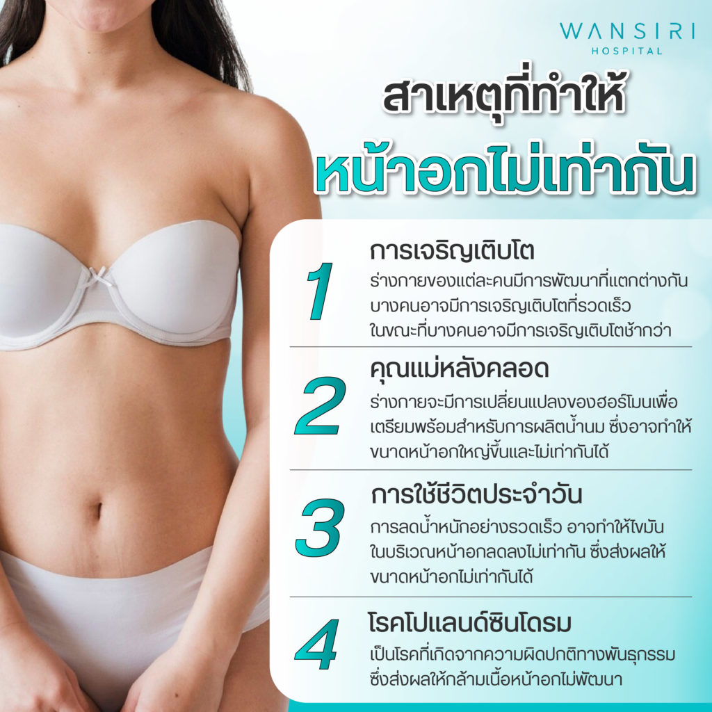 สาเหตุ หน้าอกไม่เท่ากัน